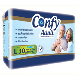 پوشک بزرگسال چسبی کانفی بزرگ confy l بسته 30 عددی